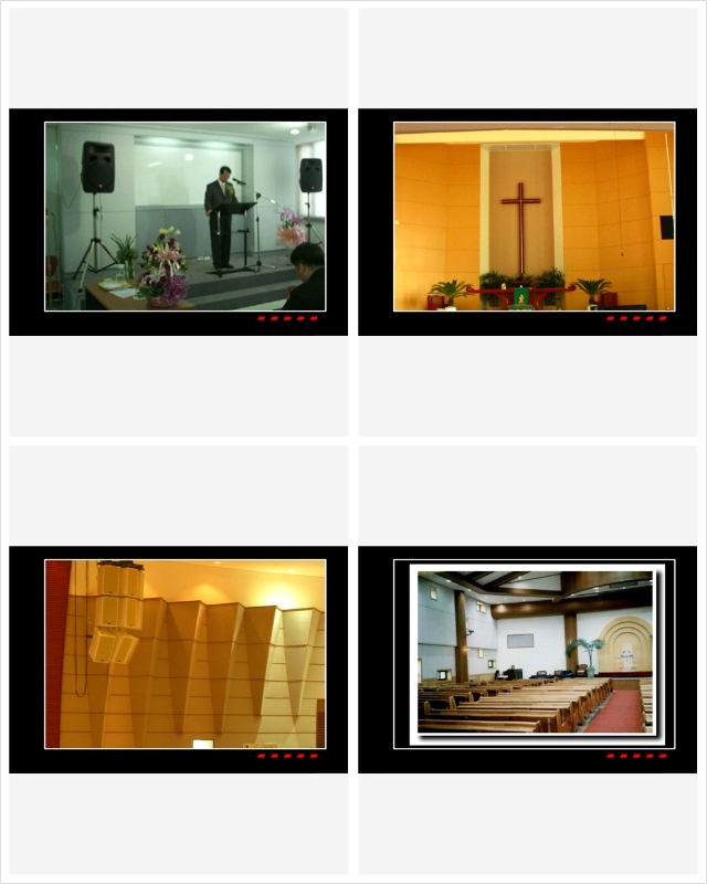 여러 교회에 음향 배치된 모습